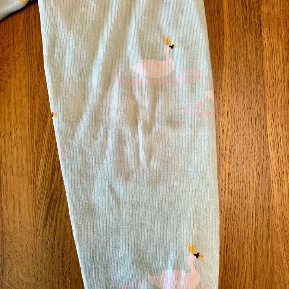 HANNA ANDERSSON Girls Pajamas 2 2T 80/85 Swan Cotton Long John PJs Toddler Girl - Picture 9 of 10